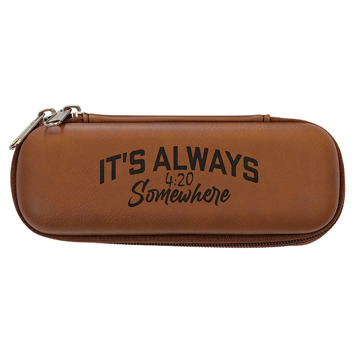 Personalized 7" X 2 1/2" X 1 3/4" Rawhide Leatherette Smoke Case - GFT2460