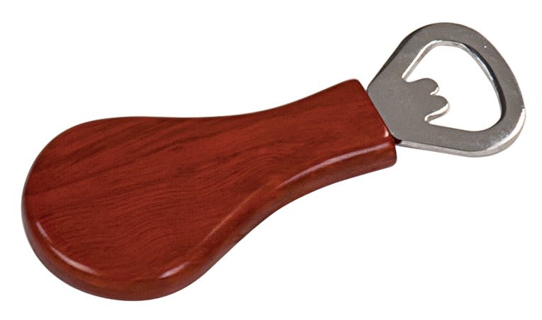 Personalized 1 1/4" X 4" Rosewood Finish Magnetic Pear-Shaped Bottle Opener - GFT506R