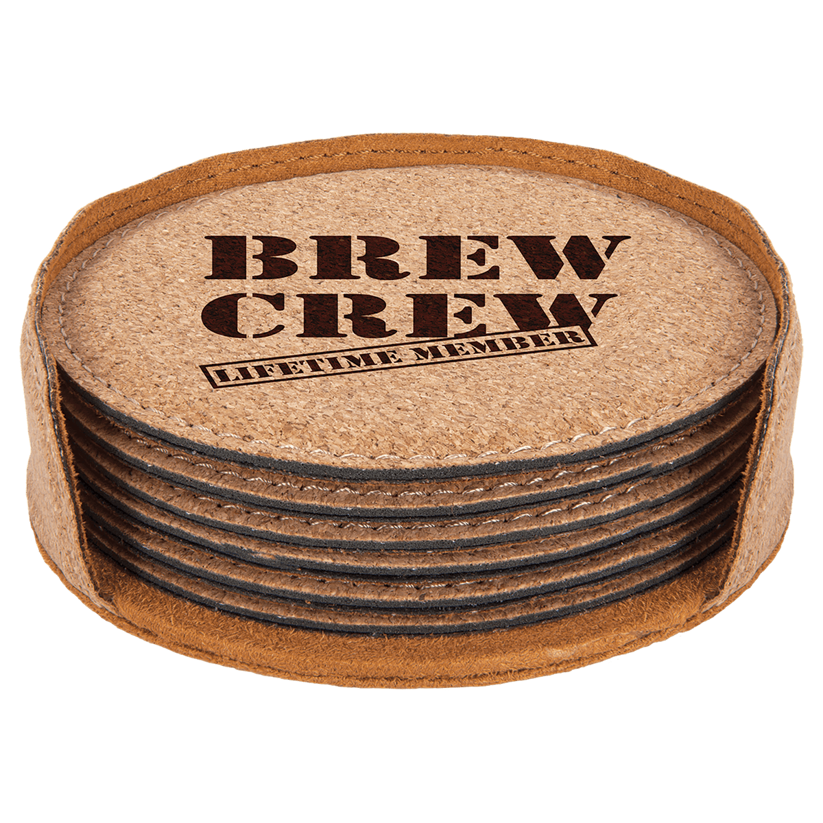 Personalized 4" Round Cork 6-Coaster Set - GFT622