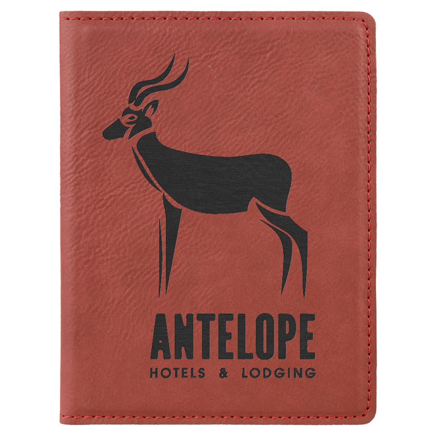 Personalized 4 1/4" X 5 1/2" Rose Laserable Leatherette Passport Holder - GFT647