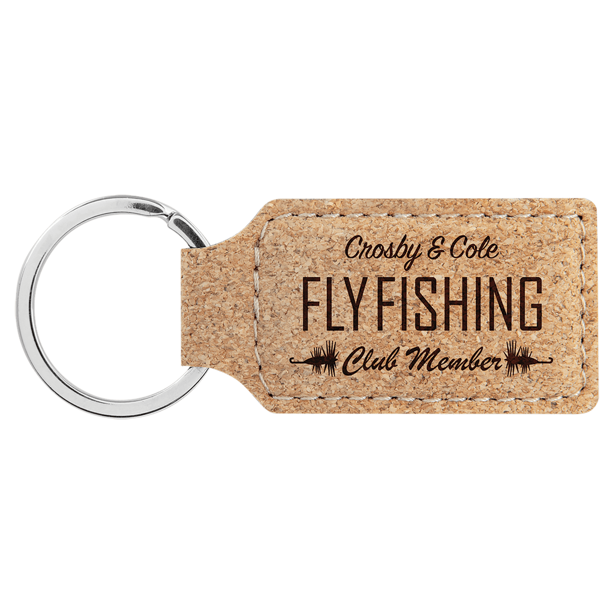 Personalized 2 3/4" X 1 1/4" Cork Rectangle Keychain - GFT778