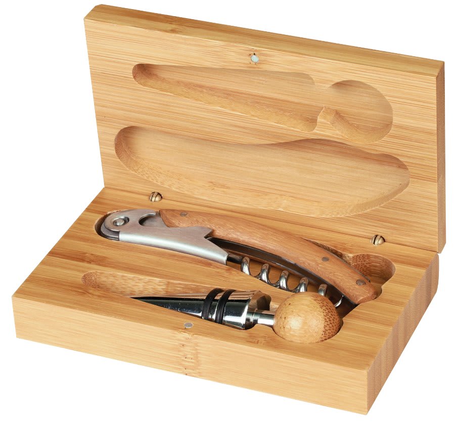 Personalized Bamboo 2-Piece Wine Tool Set - WTL05