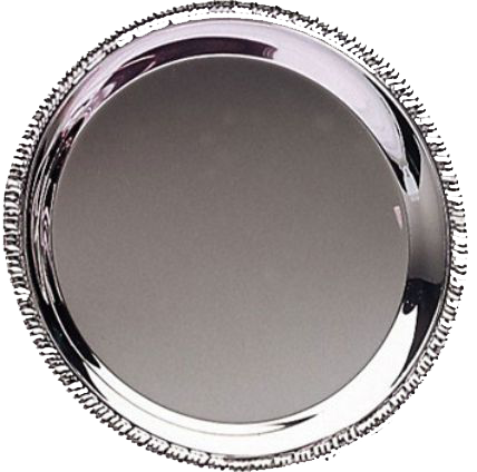 Personalized Round Chrome Wedding Celebration Tray