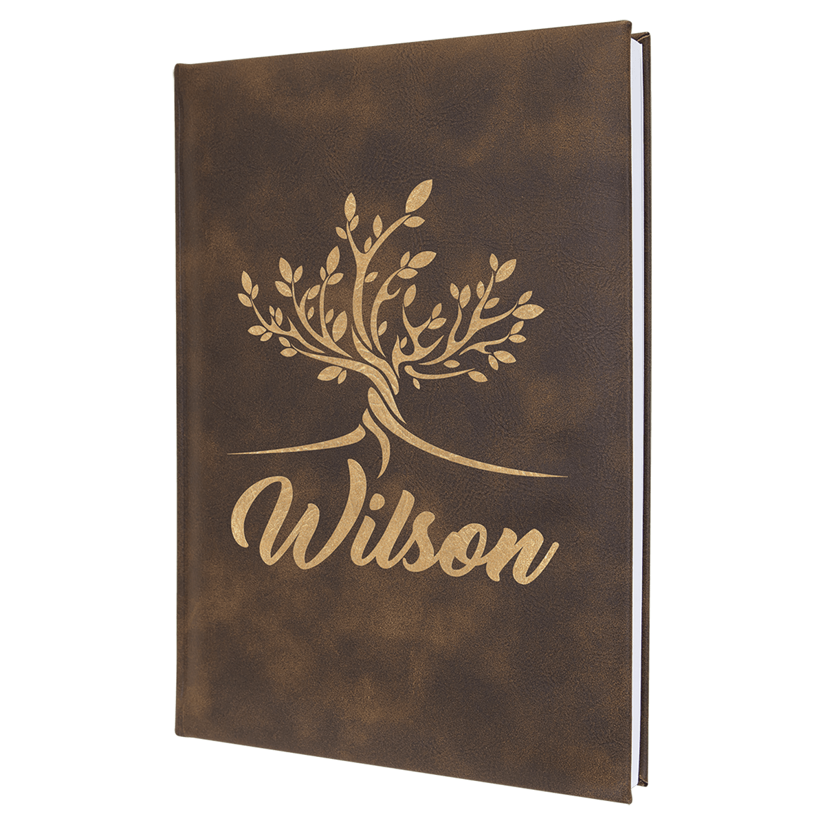 Personalized 7" X 9 3/4" Rustic/Gold Laserable Leatherette Sketch Book With Unlined Note Pad - GFT2269