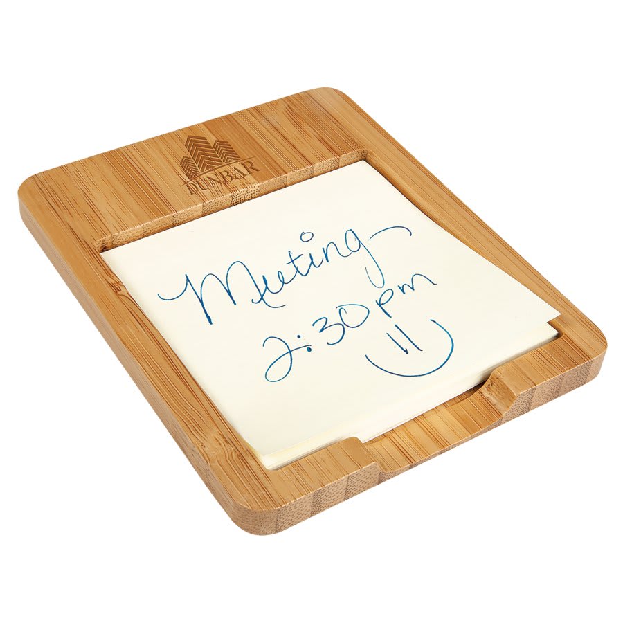 Personalized 3 5/8" X 4 1/2" Bamboo Sticky Note Holder - GFT228A