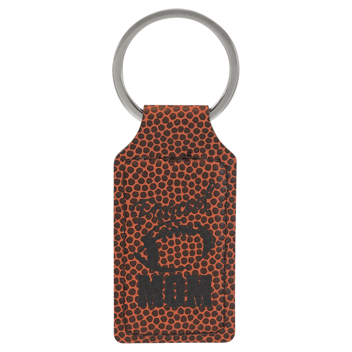 Personalized 2 3/4" X 1 1/4" Football Laserable Leatherette Rectangle Keychain - GFT2382