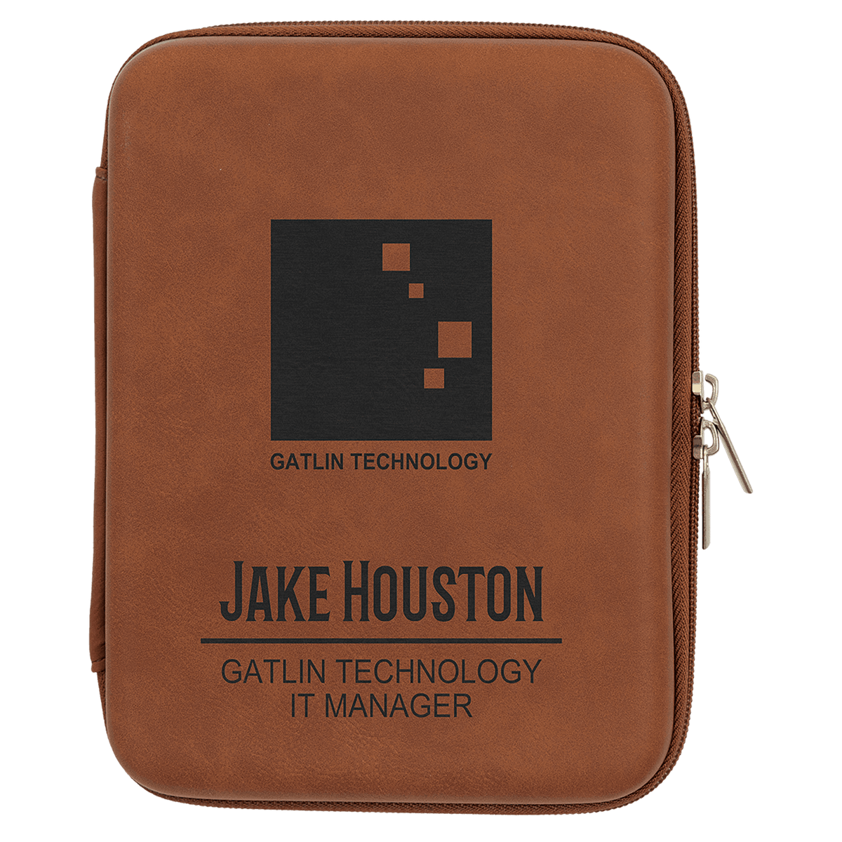 Personalized 8 1/2" X 6" X 1 3/4" Rawhide Leatherette Cord Case - GFT2450