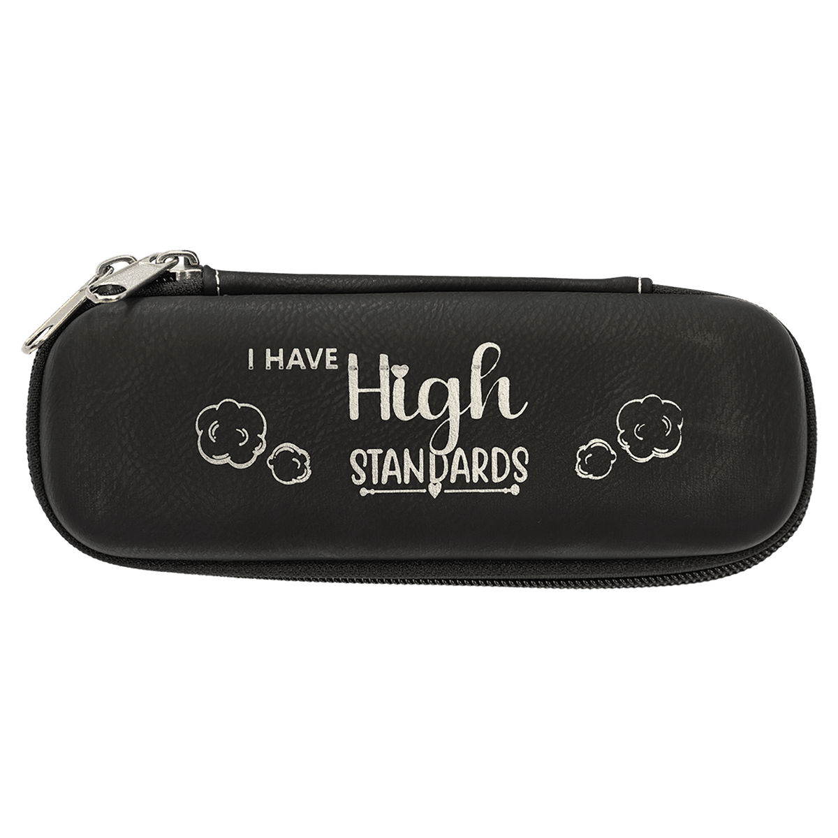 Personalized 7" X 2 1/2" X 1 3/4" Black/Silver Smoke Case - GFT2461