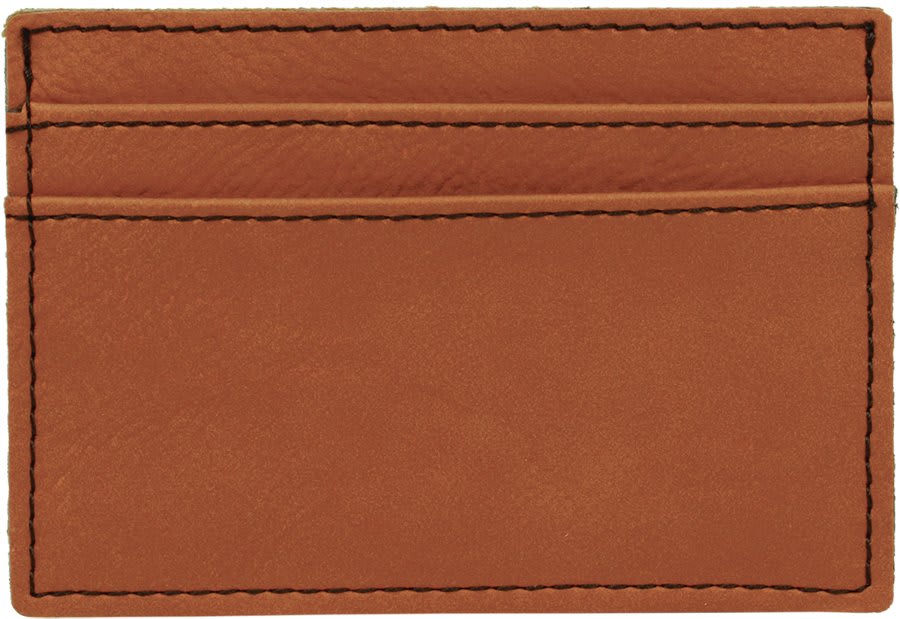 Personalized 4" X 2 3/4" Rawhide Laserable Leatherette Wallet Clip - GFT273