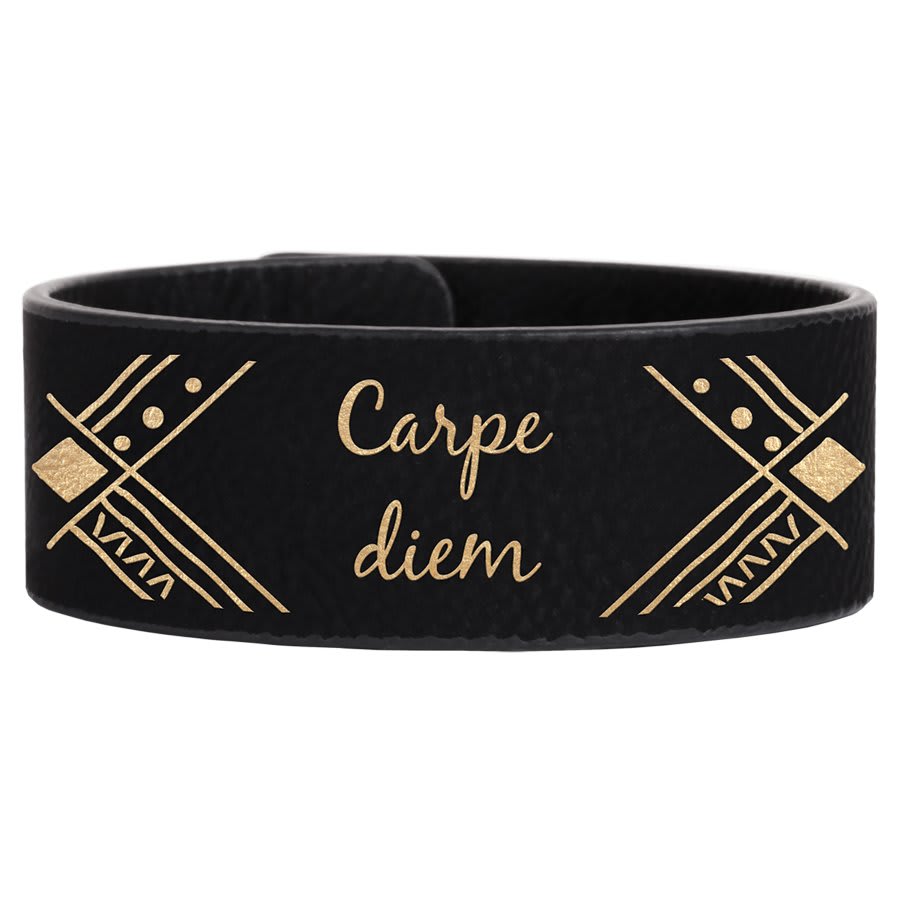 Personalized 9 1/2" X 1" Light Brown Laserable Leatherette Cuff Bracelet - GFT582A