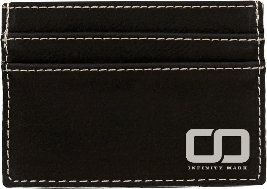 Personalized 4" X 2 3/4" Rawhide Laserable Leatherette Wallet Clip - GFT608