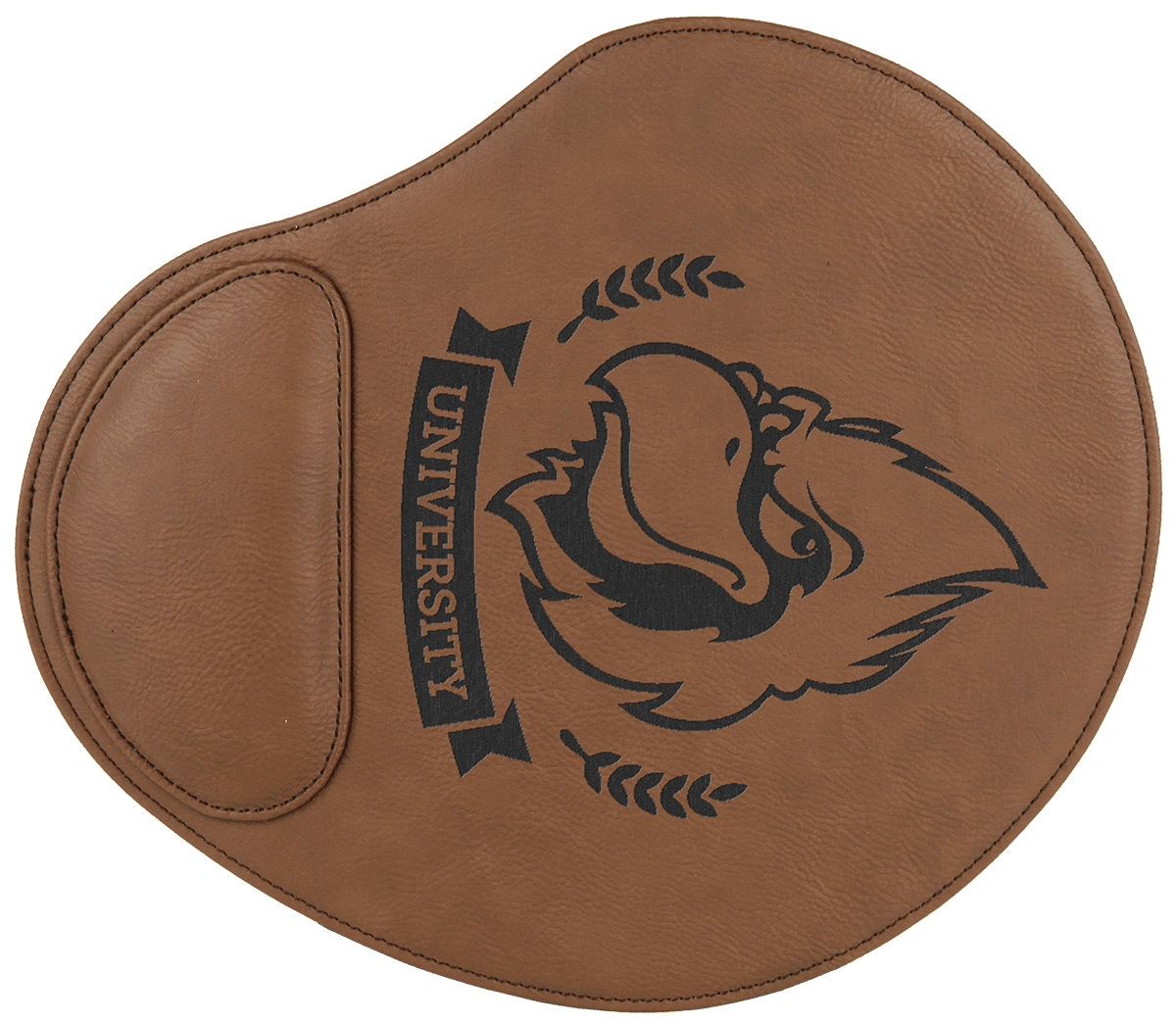 Personalized 9" X 10 1/4" Dark Brown Laserable Leatherette Mouse Pad - GFT631