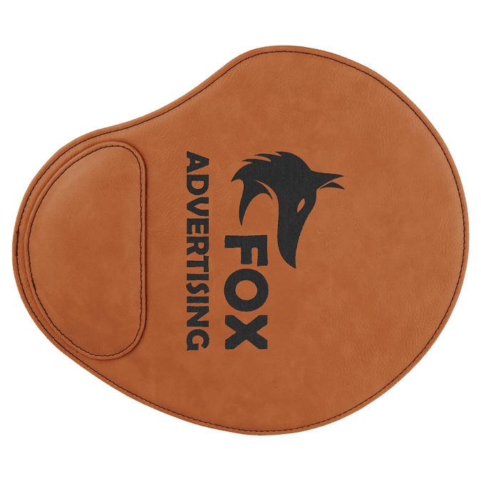 Personalized 9" X 10 1/4" Dark Brown Laserable Leatherette Mouse Pad - GFT633