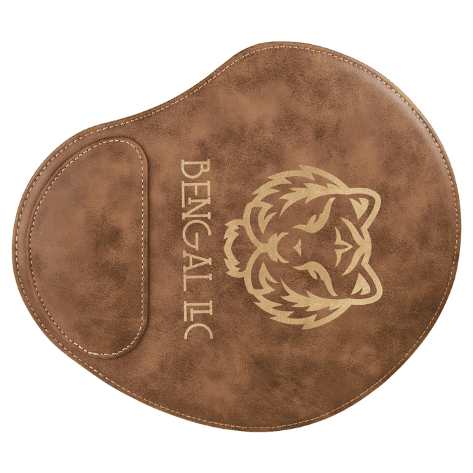 Personalized 9" X 10 1/4" Dark Brown Laserable Leatherette Mouse Pad - GFT639