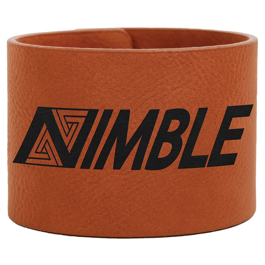 Personalized 9 1/2" X 2" Rawhide Laserable Leatherette Cuff Bracelet - GFT753