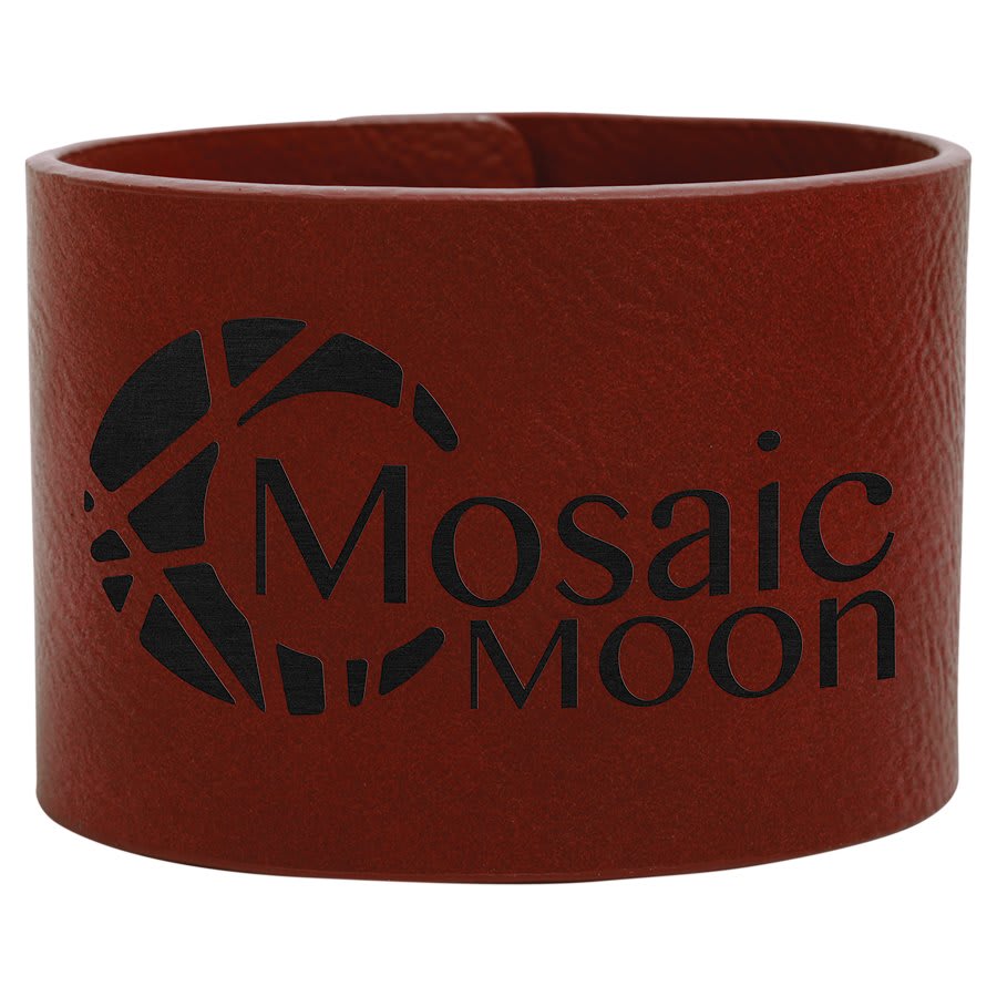 Personalized 9 1/2" X 2" Rawhide Laserable Leatherette Cuff Bracelet - GFT756