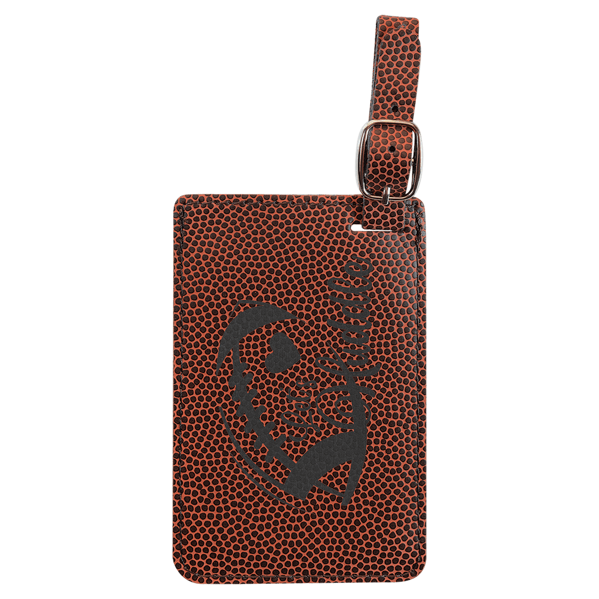 Personalized 4 1/4" X 2 3/4" Football Laserable Leatherette Luggage Tag - GFT992