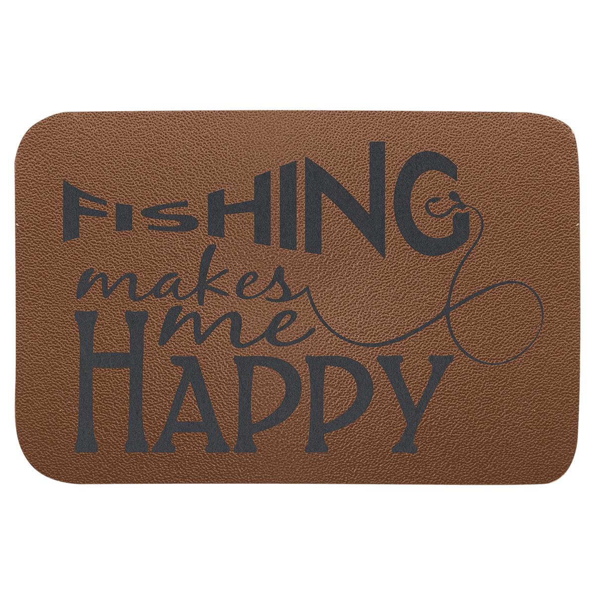 Personalized 3" X 2" Rectangle Brown Genuine Leather Patch With Adhesive - LPTH102