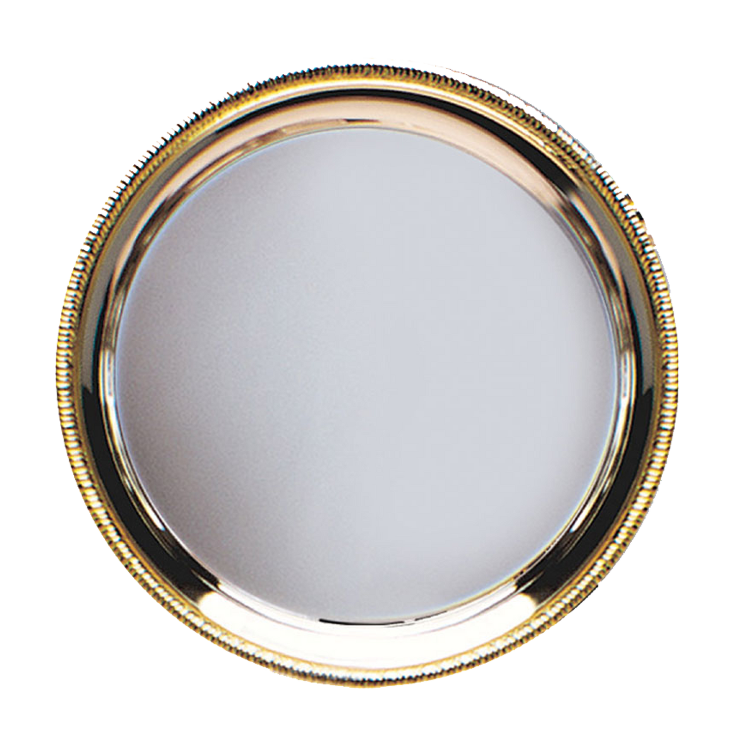 Personalized Round Nickel-Plated Wedding Celebration Tray w/ Gold Trimming