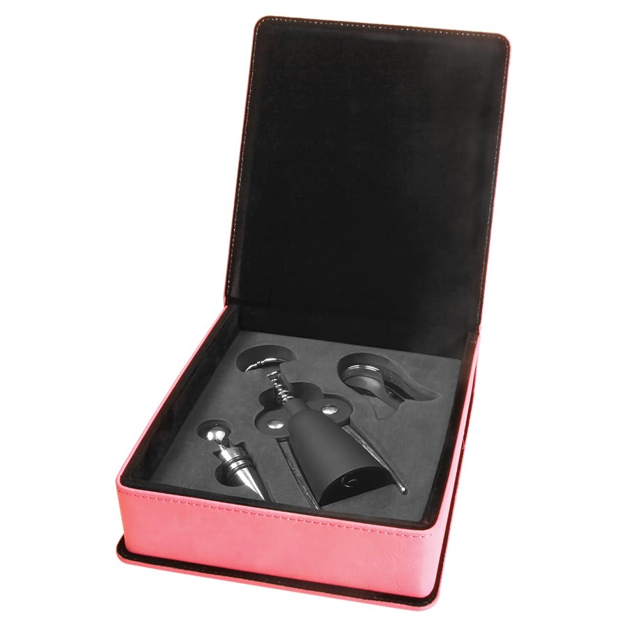 Personalized Rawhide Laserable Leatherette 3-Piece Wine Tool Gift Set - WTL38