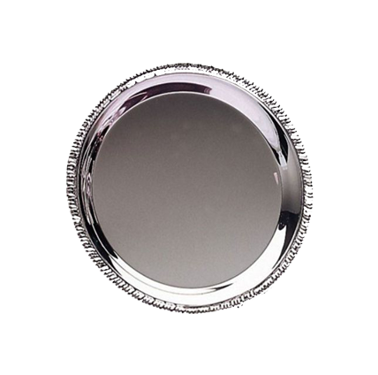Personalized Round Chrome Wedding Celebration Tray