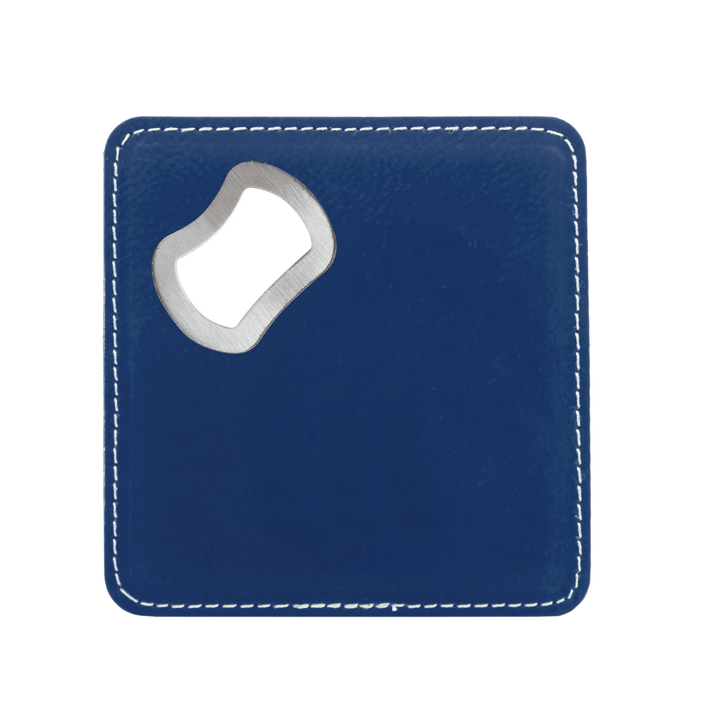 Sleek bottle opener and coaster combination, perfect for a personalized gift!